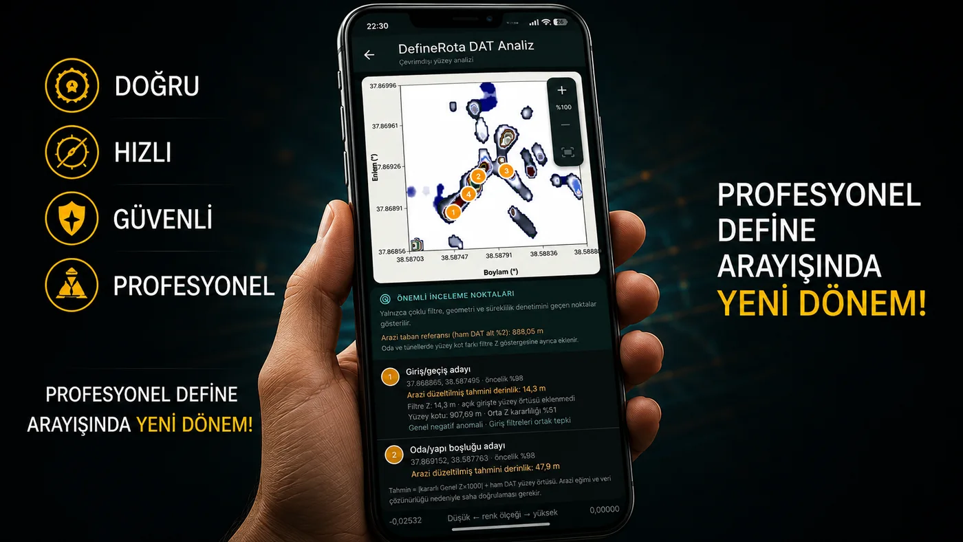 Define Rota 3D analiz ekranlarının ürün kompozisyonu